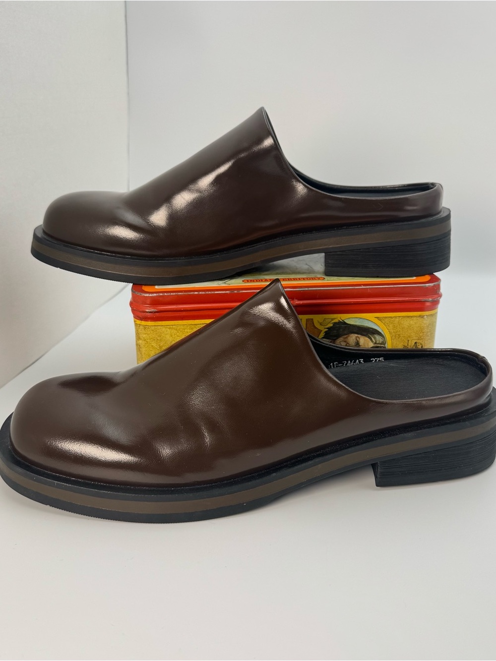 Men's Slip-On Mule Loafers in Dark Brown SZ 12